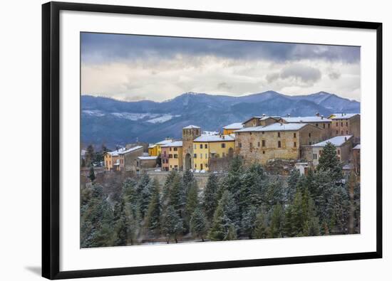 Costacciaro at sunset, Monte Cucco Park, Apennines, Umbria, Italy, Europe-Lorenzo Mattei-Framed Photographic Print