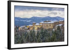 Costacciaro at sunset, Monte Cucco Park, Apennines, Umbria, Italy, Europe-Lorenzo Mattei-Framed Photographic Print