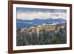 Costacciaro at sunset, Monte Cucco Park, Apennines, Umbria, Italy, Europe-Lorenzo Mattei-Framed Photographic Print