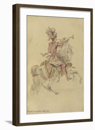 Costume de Carrousel : projet pour celui d'un cavalier, Trompette de la quadrille du Dauphin-Jean I Berain-Framed Giclee Print