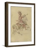 Costume de Carrousel : projet pour celui d'un cavalier, Trompette de la quadrille du Dauphin-Jean I Berain-Framed Giclee Print