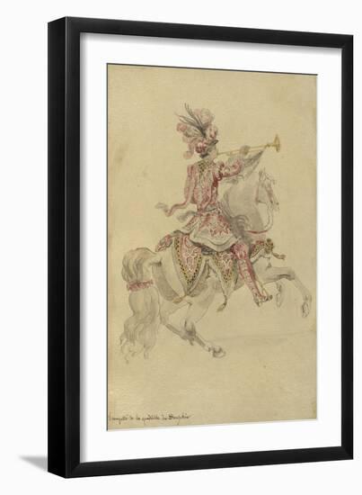 Costume de Carrousel : projet pour celui d'un cavalier, Trompette de la quadrille du Dauphin-Jean I Berain-Framed Premium Giclee Print