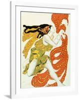 Costume Design for a Bacchante in "Narcisse" by Tcherepnin, 1911-Leon Bakst-Framed Giclee Print