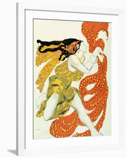 Costume Design for a Bacchante in "Narcisse" by Tcherepnin, 1911-Leon Bakst-Framed Giclee Print