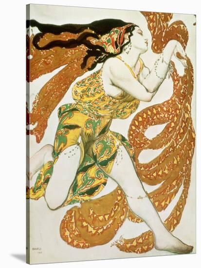Costume Design for a Bacchante in "Narcisse" by Tcherepnin, 1911-Leon Bakst-Stretched Canvas