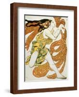 Costume Design for a Bacchante in "Narcisse" by Tcherepnin, 1911-Leon Bakst-Framed Giclee Print