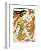 Costume Design for a Bacchante in "Narcisse" by Tcherepnin, 1911-Leon Bakst-Framed Giclee Print