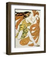 Costume Design for a Bacchante in "Narcisse" by Tcherepnin, 1911-Leon Bakst-Framed Premium Giclee Print