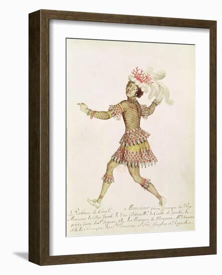 Costume Design for a Coral Fisher for 'The Marriage of Thetis and Peleus'-null-Framed Giclee Print