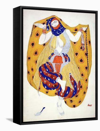 Costume Design for a Dancer in 'Scheherazade', a Ballet First Produced by Diaghilev-Leon Bakst-Framed Stretched Canvas