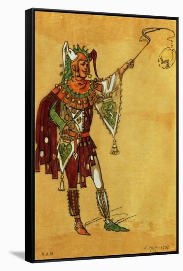 Costume Design for a Jester for "A Midsummer Night's Dream," circa 1881-93-C. Wilhelm-Framed Stretched Canvas