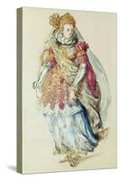 Costume Design for a Lady Masquer, 1610-Inigo Jones-Stretched Canvas
