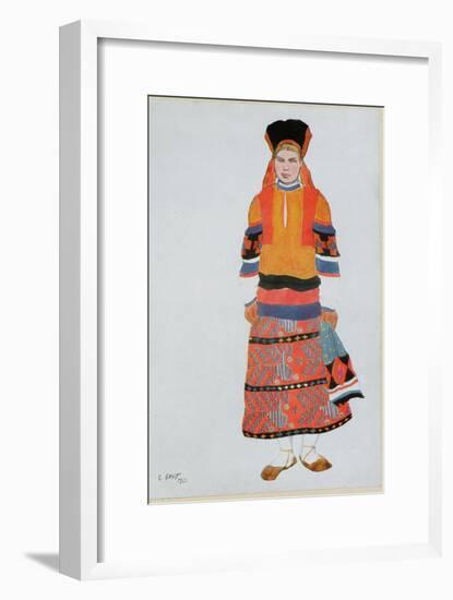 Costume Design for a Peasant Girl, 1922-Leon Bakst-Framed Giclee Print