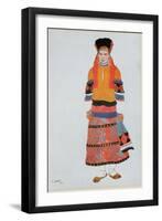 Costume Design for a Peasant Girl, 1922-Leon Bakst-Framed Giclee Print