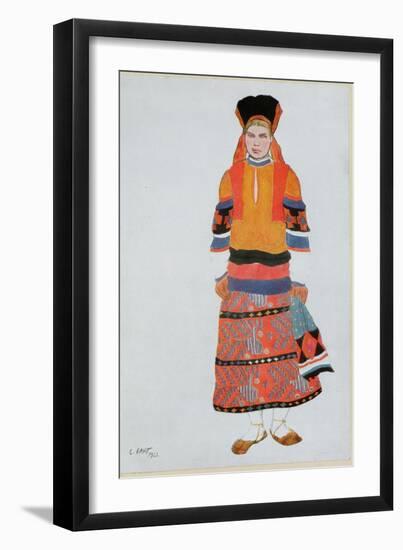 Costume Design for a Peasant Girl, 1922-Leon Bakst-Framed Giclee Print
