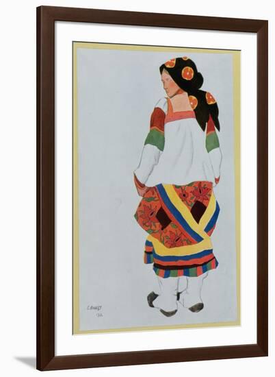 Costume Design for a Peasant Girl, 1922-Leon Bakst-Framed Giclee Print