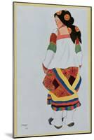 Costume Design for a Peasant Girl, 1922-Leon Bakst-Mounted Giclee Print