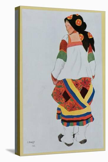 Costume Design for a Peasant Girl, 1922-Leon Bakst-Stretched Canvas