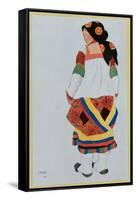 Costume Design for a Peasant Girl, 1922-Leon Bakst-Framed Stretched Canvas