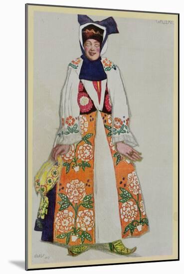 Costume Design for a Peasant Woman, from Sadko, 1917-Leon Bakst-Mounted Giclee Print