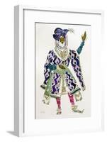 Costume Design for a Sultan (W/C on Paper)-Leon Bakst-Framed Giclee Print