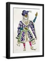 Costume Design for a Sultan (W/C on Paper)-Leon Bakst-Framed Giclee Print