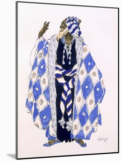 Costume Design for an Old Man for 'The Martyrdom of St. Sebastian' by Gabriele D'Annunzio-Leon Bakst-Mounted Giclee Print
