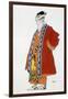 Costume Design for an Old Man in a Red Coat (Colour Litho)-Leon Bakst-Framed Giclee Print