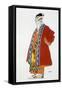 Costume Design for an Old Man in a Red Coat (Colour Litho)-Leon Bakst-Framed Stretched Canvas