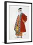 Costume Design for an Old Man in a Red Coat (Colour Litho)-Leon Bakst-Framed Giclee Print