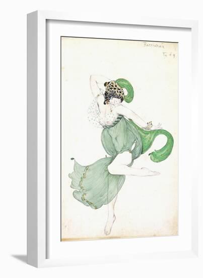 Costume Design for 'Bacchanale', Soloist Ballerina-Leon Bakst-Framed Giclee Print