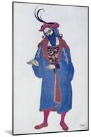 Costume Design for Blue-Beard, from Sleeping Beauty, 1921-Leon Bakst-Mounted Giclee Print