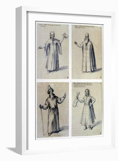 Costume Design for Classical Figures, 16th Century-Giuseppe Arcimboldi-Framed Giclee Print