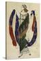 Costume Design for Cleopatra - a Dancer-Leon Bakst-Stretched Canvas