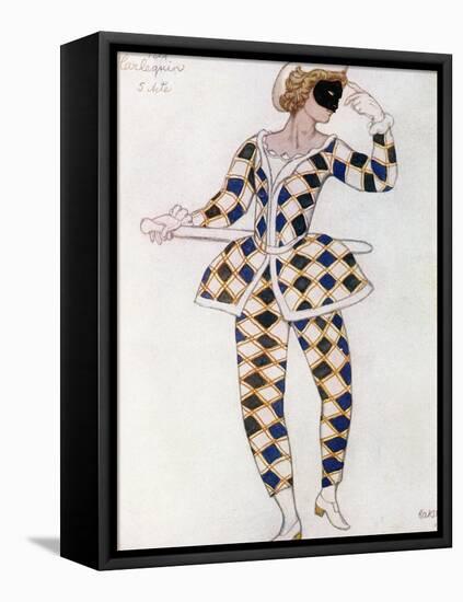 Costume Design for Harlequin, from Sleeping Beauty, 1921-Leon Bakst-Framed Stretched Canvas