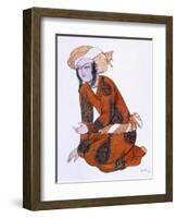 Costume Design for L'Adoration De Tcherepnine, 1922 (Colour Litho)-Leon Bakst-Framed Giclee Print