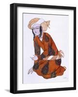 Costume Design for L'Adoration De Tcherepnine, 1922 (Colour Litho)-Leon Bakst-Framed Giclee Print