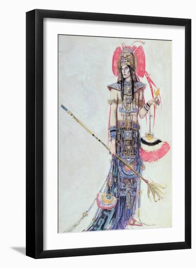Costume Design for 'Montezuma', from the Operetta by Cecil Lewis on Paper)-Charles Ricketts-Framed Giclee Print