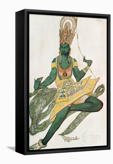 Costume Design for Nijinsky (1889-1950) for His Role as the 'Blue God', 1911 (W/C on Paper)-Leon Bakst-Framed Stretched Canvas