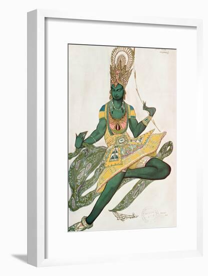 Costume Design for Nijinsky (1889-1950) for His Role as the 'Blue God', 1911 (W/C on Paper)-Leon Bakst-Framed Giclee Print