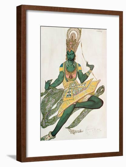 Costume Design for Nijinsky (1889-1950) for His Role as the 'Blue God', 1911 (W/C on Paper)-Leon Bakst-Framed Giclee Print