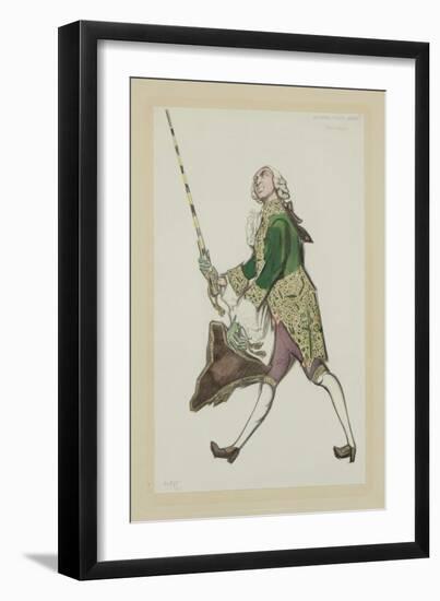 Costume Design for Rinaldo in the Ballet the Good-Humoured Ladies by Scarlatti, 1917-Léon Bakst-Framed Giclee Print