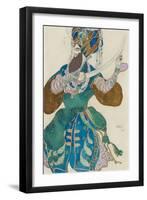 Costume design for the ballet Scheharazade by N Rimsky Korsakov, 1910-Leon Bakst-Framed Giclee Print