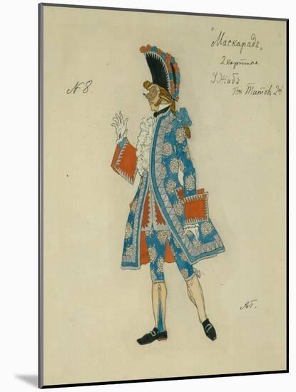 Costume Design for the Play the Masquerade by M. Lermontov, 1917-Alexander Yakovlevich Golovin-Mounted Giclee Print