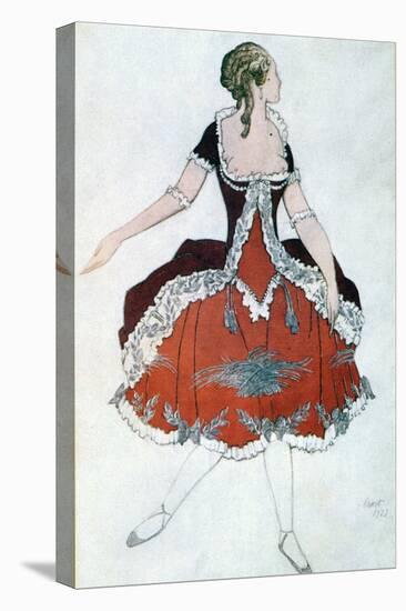 Costume Design for the Princess Aurora, from Sleeping Beauty, 1921-Leon Bakst-Stretched Canvas