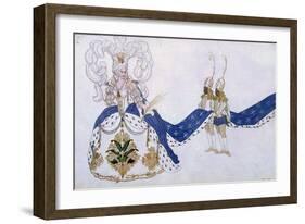 Costume Design for the Queen and Her Pages, from Sleeping Beauty, 1921-Leon Bakst-Framed Giclee Print