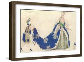 Costume Design For the Queen in 'sleeping Beauty', 1921-Leon Bakst-Framed Giclee Print