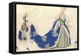 Costume Design For the Queen in 'sleeping Beauty', 1921-Leon Bakst-Framed Stretched Canvas