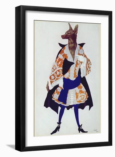 Costume Design For the Wolf, from Sleeping Beauty, 1921-Leon Bakst-Framed Giclee Print