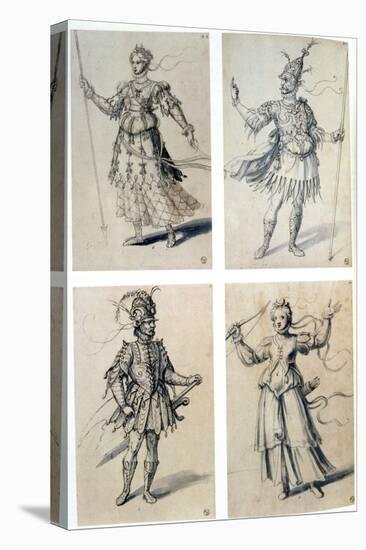 Costume Designs for Classical Deities, 16th Century-Giuseppe Arcimboldi-Stretched Canvas
